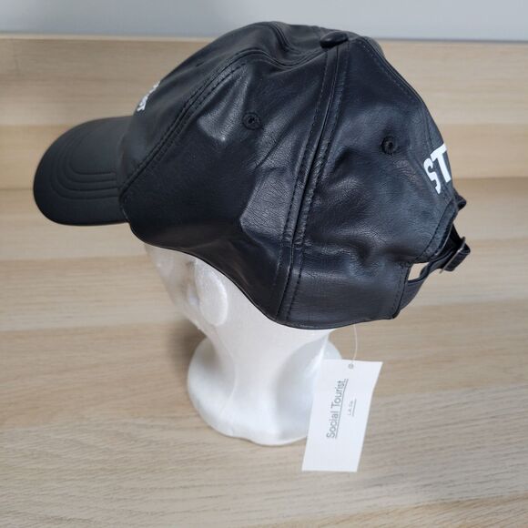 Abercrombie Social Tourist L.A. Ca. Hat Adjustable Strap Back Baseball Cap Black - Picture 4 of 8
